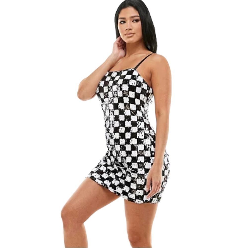 Lily Rose Sequined Checker Bodycon Mini - Juniors size XL
